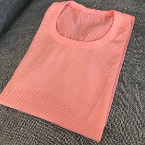 Lululemon, swiftly tech long sleeve, pop orange, 6